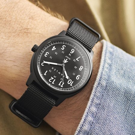 Scout | Montre militaire noire à bracelet NATO pour hommes - Montres bracelet - pour Hommes - Fawler