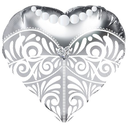 Folieballon Brudekjole Sølv 45 cm