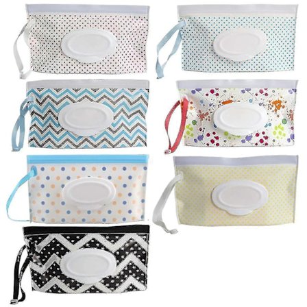 7 kpl Kannettava Täytettävä Kosteuspyyhkeiden Säiliö, Uudelleenkäytettävä Kannettava Kosteuspyyhkeiden Pussi, Servettien Annostelusäiliö, 