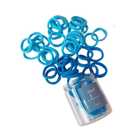 Set med 50 blåa hårband, mjuka och stretchiga håraccessoarer