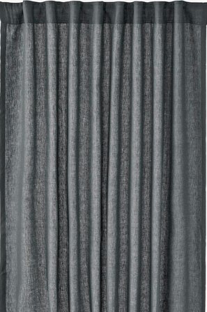 Svanefors - Gardin Ingrid 2-pack - Grå - Veckbandslängder - 140X280 - Från Homeroom