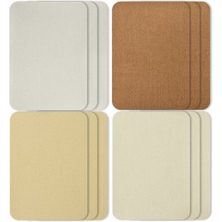 12 stk strykejern-på lapper, firkantet stoff strykejern-på lapper sett Rep