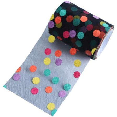 Gasbindband 10 meter färgglad prickig bandrullar handgjord band presentbukett wrap(svart)