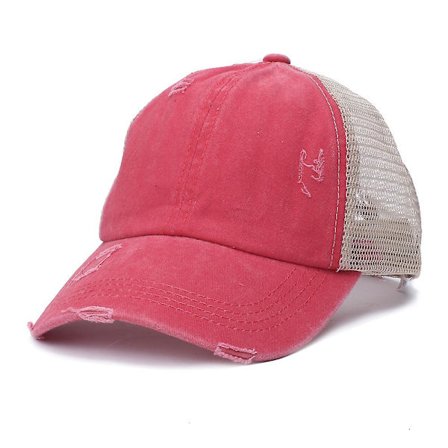 Naisten likainen pullohattu, pesty puuvilla, Snapback-lippikset, Criss Cross -poninhäntähattu W