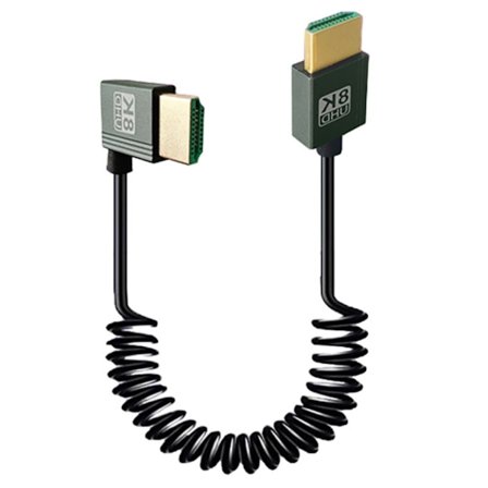 Højtydende HDMI-kompatibelt han til han spiral kabel 8K@60Hz strækbart til kamera