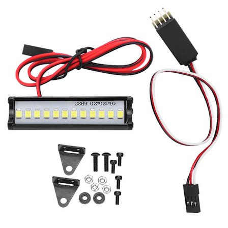RC Bil Taklampe LED Lys Bar med 3 Kanal Kontrollbryter for 1/10 RC Crawler
