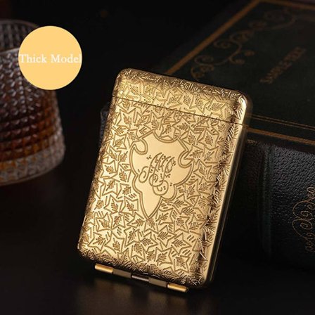 Metal Cigaretetui med Tre-Fold Flip Top - Holder 16 King Size Cigaretter