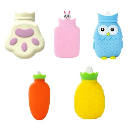 Warm Water Bottle Silicone Mini Hot Water Bag Hand Warmer Water Injections Bottle Cartoon Microwave Heating Keeping Warm