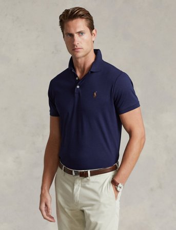 Polo Ralph Lauren Custom Slim Fit Soft Cotton Polo Shirt - Blue - XXL