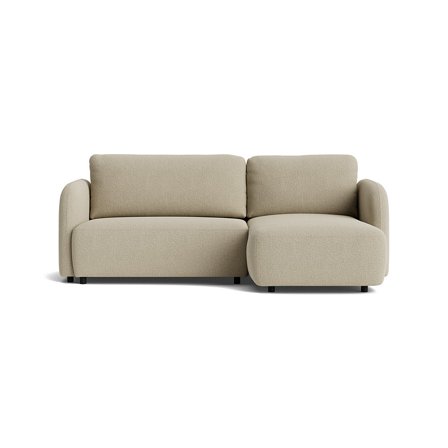 Arezzo Chaiselongue-Schlafsofa, rechts, Nordic Dunkelbeige, modernes Design, komfortable Schlaffunktion, Nozag-Federn, 90cm Breite, elegant.