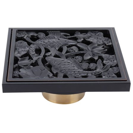 Sort Slukrist for Dusjgulv 10x10cm Kobber Slukrist Sil for Hotell Baderom Balkong