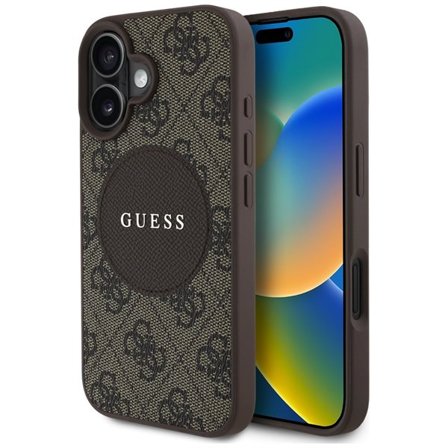 Guess 4G Circle Classic Logo MagSafe-etui til iPhone 16 - brun