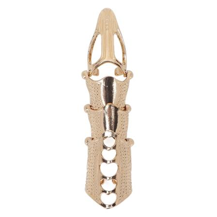 Punk Armor Knuckle Finger Ring Vintage bøybare gotiske neglesmykker for kvinner Menn Halloween Cosplay Tilbehør Gull