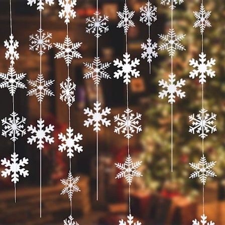 16 x 1,9 m Snøfnug Juldekorationer Hvid Juledekoration