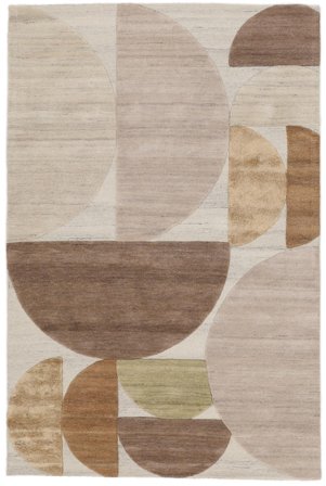 Tapis De Laine Géometrique Bamble Marron/Beige Oeko-Tex
