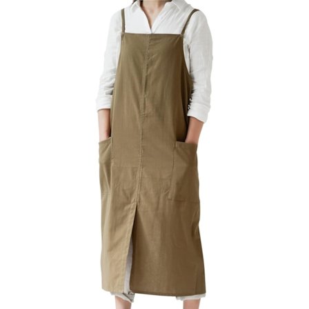 Lite Snail-forkle i japansk stil, justerbart mykt forkle i bomulls-linblanding med 2 lommer for blomsterbutikk, kafé, håndverk, baking, ensfargede 