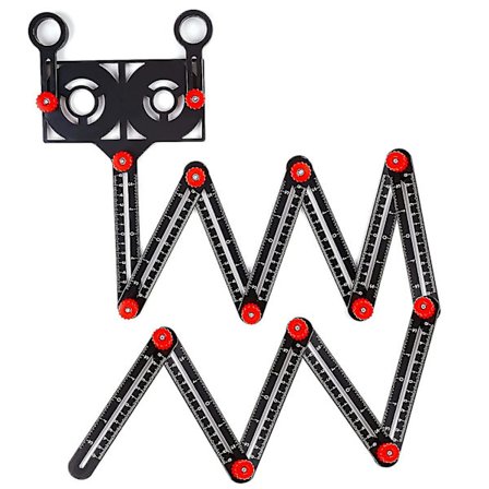 Multi-vinkel Målelineal Med Positioneringshul, 12 Sider Justerbar Aluminium Legering Måleskabelon, Multi Vinkel Skabelon Værktøj, Foldelineal Og