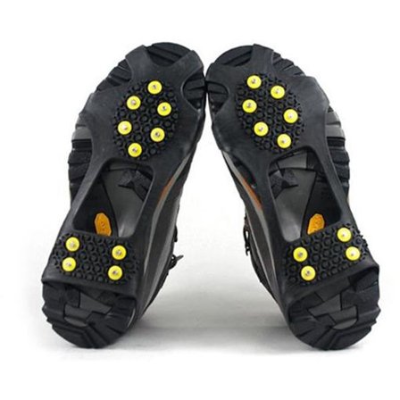 MDUG skridsikre stegjernsovertræk størrelse L til skostørrelse 40-43 Skridsikker sål med snekæder Sikker gang på is og sne 10 skridsikre pigge 