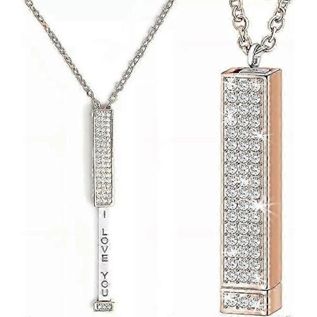 Jag älskar dig - Halsband med dolt meddelande, Halsband med skjutbart hemligt meddelande (Roséguld)