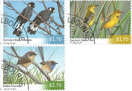 Australien - Truede fugle - Stemplet sæt 3v