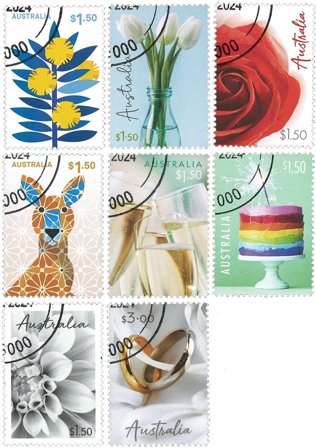 Australien - Lykønskninger - Stemplet sæt 8v