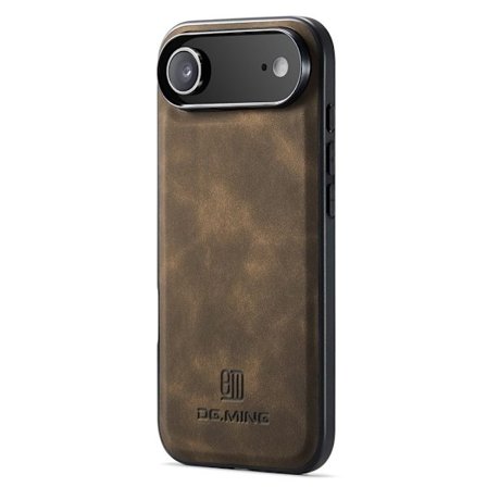 DG MING iPhone Air Premium PU-nahka Hybrid Suojakuori - Tummanruskea