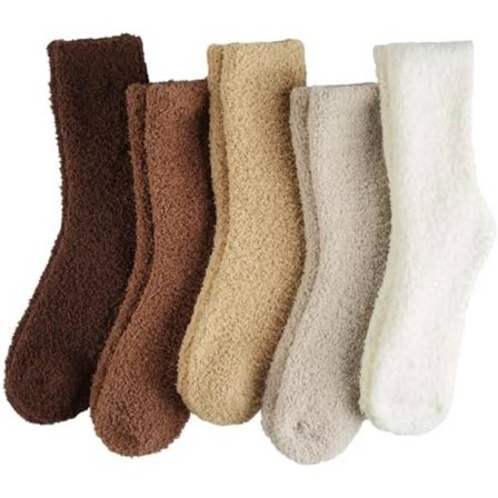 Bløde, fluffy tøffelstrømper til kvinder - 5/6 par, varmt vintertøj