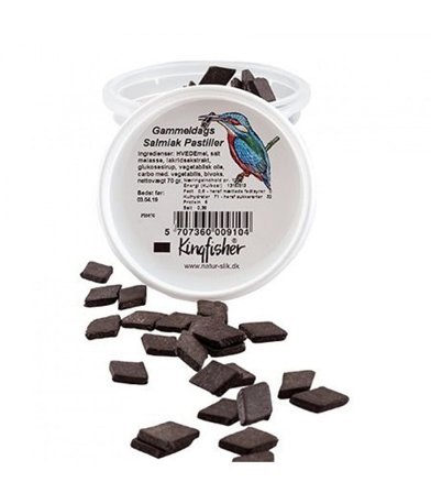 Kingfisher Gammeldags Salmiak Pastiller 75 g, Helse & Madvarer, Snacks, Lakrids & Vingummi