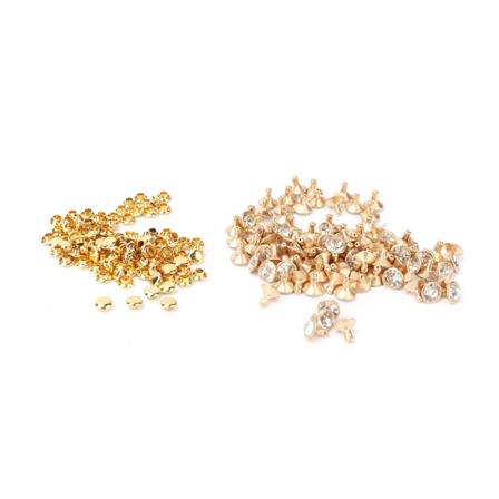 Krystallinnlegg i stoff hurtignagler 12 mm flekker studshette for DIY lær håndverksdekorasjon (#3)