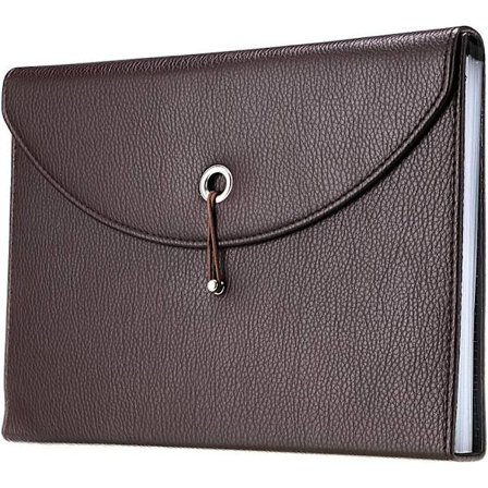 PU-läder A4 expanderande mappfilsorterare 13 fack dokumentportfölj affärsmapp