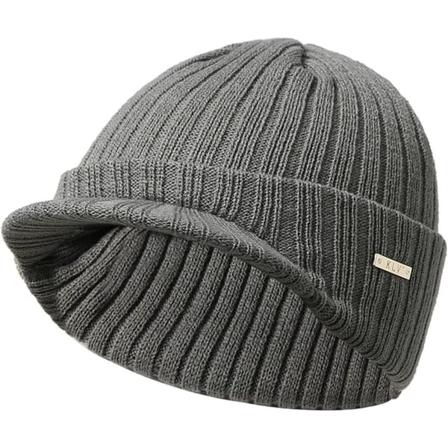 Vertikal randig stickad cap vinter varm mössa mössa för män kvinnor light gray