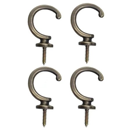 4 stk. Gardinbindere Runde Hovedvægskroge Kvast Bindebånd