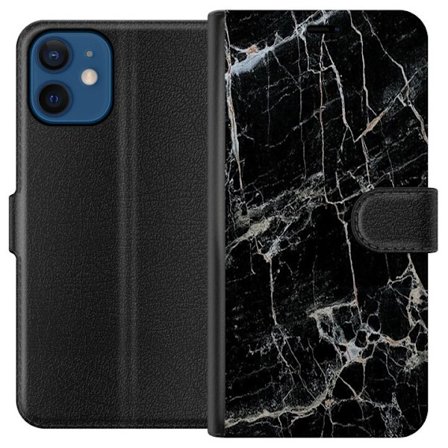 Kompatibelt Lommeboketui til Apple Apple iPhone 12 Svart marmor