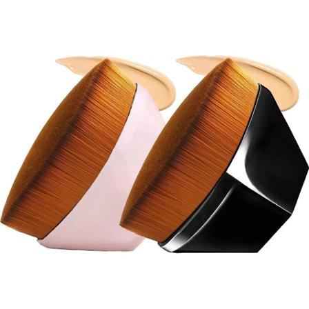 2-pak Foundation Makeup Pensler Flad Top Hexagonal Ansigt Blush Flydende Foundation Pensel