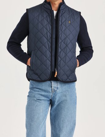 Morris Teddy Quilted Vest - Navy - S