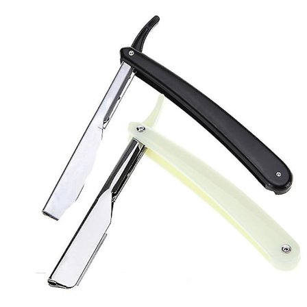 Professionell Manuell Rakhyvel Rakblad Rostfritt Stål 2-pack Svart