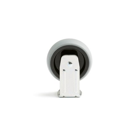 Castor wheel with brake, 100x32 mm, solid rubber, 90 kg