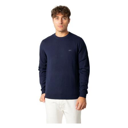 Sun68, Round-neck Knitwear Blauw, Heren, Maat:L