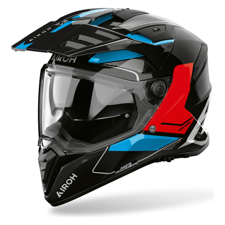 Airoh Bandit Adventurehjälm Blå/Röd Glans S