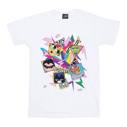 DC Comics Boys Teen Titans Go 80-talsikoner T-shirt 7-8 år Vit