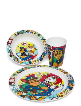 Paw Patrol 3-Pcs. Kids Microwavable Set Home Meal Time Dinner Sets Multi/mønstret Paw Patrol