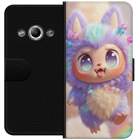Yhteensopiva Lompakkokotelo Samsung Galaxy Xcover 3 Söpö kawaii-hahmo, jossa on suuret kimaltelevat silmät, sateenkaaren värit ja pehmeä 3D-tyyli