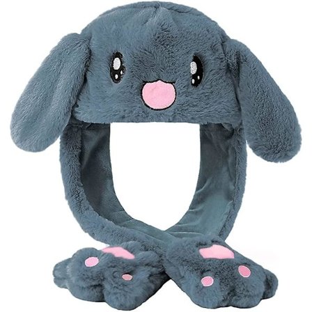 Pupuhattu liikkuvilla korvilla, paina pupuhatun tassuja, niin korvat liikkuvat, hauska uutuus naisille ja tytöille