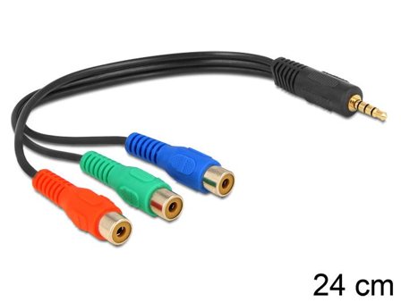 Delock videokabel - komponentvideo - 24 cm