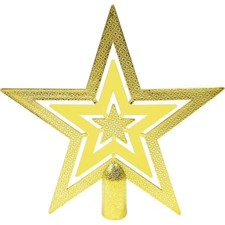 Guld Stjerne Top Juletræstop Glitter Guld Juletræsstjerne til Toppen af Juletræspynt Juledekorationer 7,9 Tommer