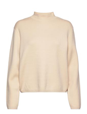 Slfmerle Cali Ls Knit Highneck B Høyhalset Pologenser Creme Selected Femme