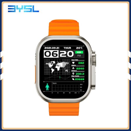 BYSL Ultra Smart Watch Series 8 Svara på samtal 1:1 49mm IP09 Ultra Smartwatch Sport Trådlös laddning Män Kvinnor PK KD99 S8 W69