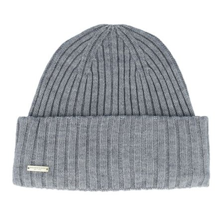 Seeberger - Grå cuff Beanie - Knit Beanie Smoke Grey Cuff @ Hatstore