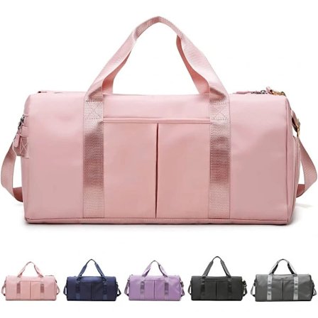 Sports Gym Taske med vådrum og skorum, vandtætte tørre våde adskilte gymtasker, rejsetaske til mænd og kvinder (1 stk, pink, M)