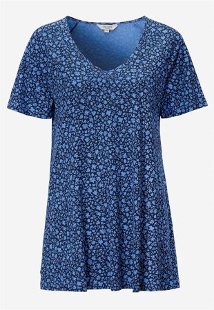 Cellbes of Sweden - Småblomstret jerseytunika i blå / blomstret for damer i størrelse 58/60